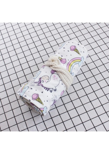 Kar Tanesi 72 Tarzı Delikli Tuval Siyah Kalem Kutusu Sevimli Kedi Unicorn Sanat Kalem Çantası Makyaj Fırça Saklama Kozmetik Fırça Depolama Kırtasiye (Yurt Dışından) indirimleri