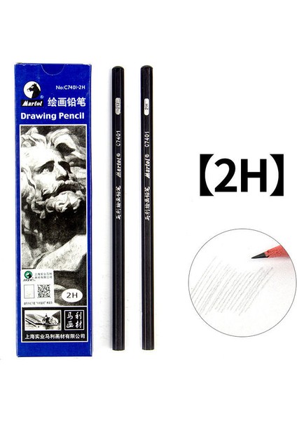 2h-2pcs Tarzı Profesyonel Eskiz Kalemleri Çizim Hb 2h B 2b 3b 4b 5b 6b 7b 8b 10B 12B 14B Sert Orta Yumuşak Kömür Sanat Kırtasiye (Yurt Dışından)