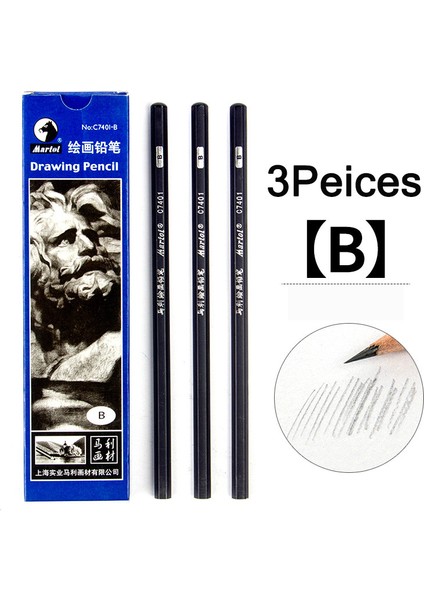 B x 3 Adet Tarzı Maries Siyah Eskiz Kurşun Kalem Çizim Boyama Hb 2h B 2b 3b 4b 5b 6b 7b 8b 10B 12B 14B Standart Kalem Kırtasiye Sanat Malzemeleri (Yurt Dışından)