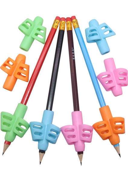 4 Renk Karışımı Stili Yazı Duruş Düzeltici Iki Parmak Silikon Kalem Tutucu Öğrenci Çocuklar Öğrenme Yazma Araçları Malzemeler Hediyeler (Yurt Dışından) fırsatları