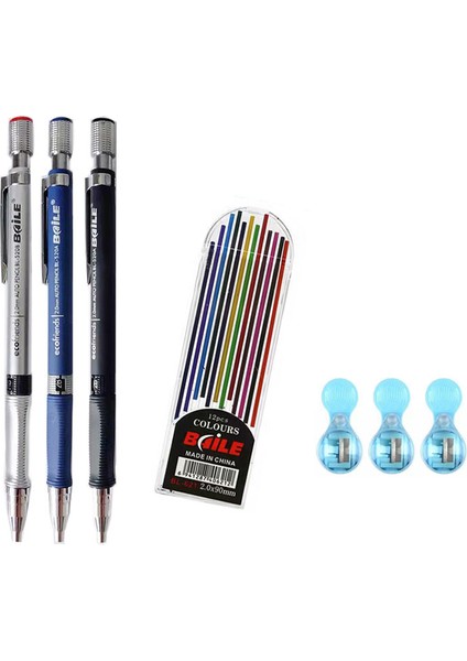 3pens Renk Kurşun Stili Öğrenci Ofisi 2.0 Mekanik Kurşun Kalem Üçgen Kaymaz Grolor Kurşun Çizim Kalemi ile Kalemtıraş (Yurt Dışından) fırsatları