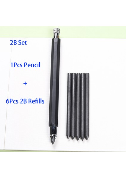 2b Set Stili 2bb Grafiti Otomatik Kurşun Kalemleri ile Dolu Metal Mekanik Kalem Seti - Çizim ve Yazma Için Kalemtıraş ile Birlikte (Yurt Dışından)