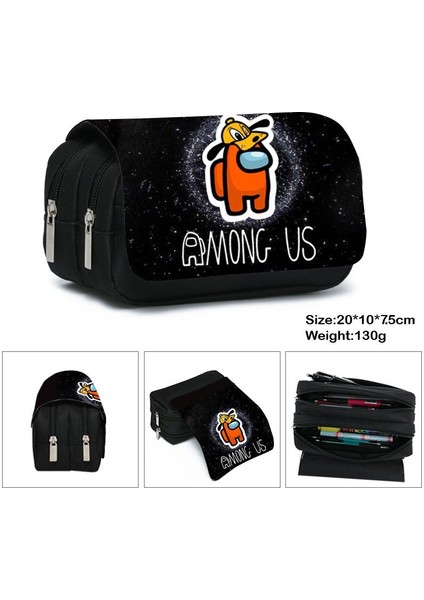 D Stili Among Us Kalem Kutusu Büyük Kapasiteli Karikatür Hayvanlı Su Geçirmez Kalem Çantası Okul Malzemeleri (Yurt Dışından)