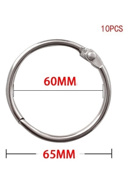 65MM Tarzı Metal Cetvel Halkası Gevşek Yaprak Kitap Cetvel Halkası Çok Fonksiyonlu Anahtarlık Çember Kitap Cetvel Halkası Ofis Bağlama Malzemesi (Yurt Dışından)