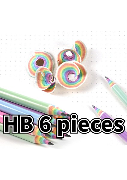 Hb 6 Parça Tarzı Kutu Kağıt Gökkuşağı Hb Kalemler Yazma Kırtasiye Okul ve Ofis Malzemeleri Için Boyama (Yurt Dışından)