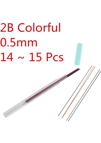 0.5 Renkli Doldurma Stili 14 Adet 0.5 B Renkli Mekanik Kurşun Kalem Sanat Çizim Renkli Otomatik Kalem Yedekleri Rastgele Renk (Yurt Dışından)
