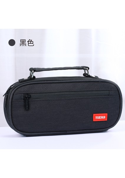 B Siyah Stil Büyük Kapasiteli Zarif Kanvas Kalem Kutusu Okul Taşınabilir Kalem Kutusu Malzemeleri Kalem Çantası Kalem Kılıfı Kırtasiye (Yurt Dışından)