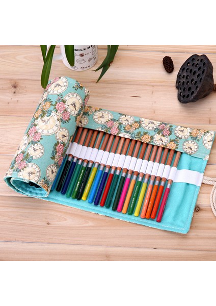 Ordu Yeşili Tarzı Delikli Kalemlik Okul Tuval Rulo Kılıf Makyaj Fırça Kalem Saklama Kutusu Okul Ceza Kutusu - (Yurt Dışından) fiyatları