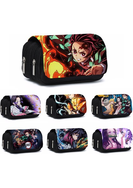 C1 Stili Anime Demon Slayer Çok Katmanlı Kalem Kutusu ve Kırtasiye Çantası - Büyük Kapasiteli Okul Malzemeleri (Yurt Dışından) fırsatları