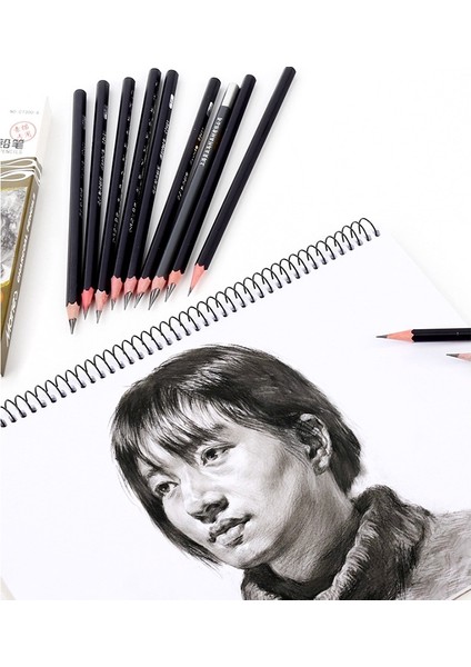 8b Tarzı Profesyonel Çizim Kalemi Seti Karakalem Kalemler Beyaz Kahverengi Yazma & Çizme Okul Malzemeleri Seti Sevimli 2H-14B (Yurt Dışından) indirimleri