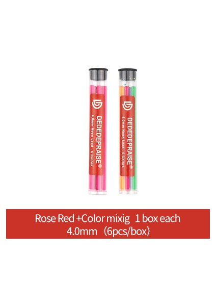 GÜL-KIRMIZI6PCS-MIX6PCS Tarzı Metal Otomatik Mekanik Kömür Kalem Kalın Renkli Kalem Yedek Kurşun Çekirdek Neon Kurşun 6 Renk Çizim Silinebilir (Yurt Dışından)