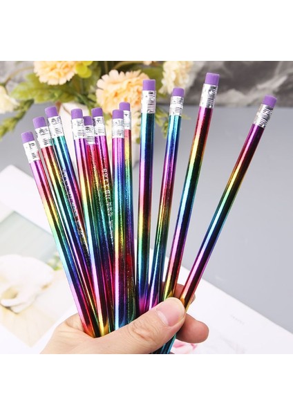 Gökkuşağı Kurşunkalem Ahşap Çevreci Parlak Renk Hb Çizim Boyama Kalemleri Okul Ofis Yazma Kalem (Yurt Dışından) fiyatları