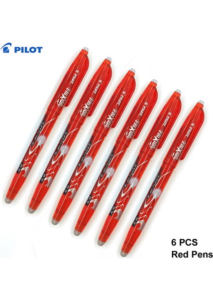 6 Adet Kırmızı Kalem Stili Pilot Frixion LFB-20EF Silinebilir Jel Kalemler Ince Uçlu Siyahmavikırmızı Mürekkepler (Yurt Dışından)