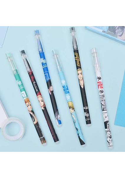 D Çorap Stili D Çorap Anime Tokyo Revengers Sano Manjirou Sevimli Siyah Mürekkep Mavi Mürekkep Nötr Silinebilir Kalem Kawaii Jel Kalem Çocuklar Için Kırtasiye Hediye (Yurt Dışından)