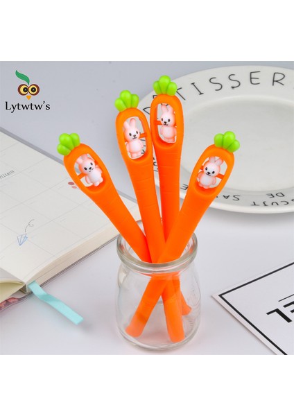 Siyah 1 Parça Jel Kalem Kırtasiye Karikatür Sevimli Havuç Dönen Tavşan Bunny Tavşan Yaratıcı Okul Ofis Hediye Malzemeleri Güzel Güzel Kalem (Yurt Dışından)