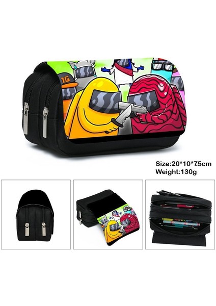 C Stili Among Us Kalem Kutusu Büyük Kapasiteli Karikatür Hayvanlı Su Geçirmez Kalem Çantası Okul Malzemeleri (Yurt Dışından)