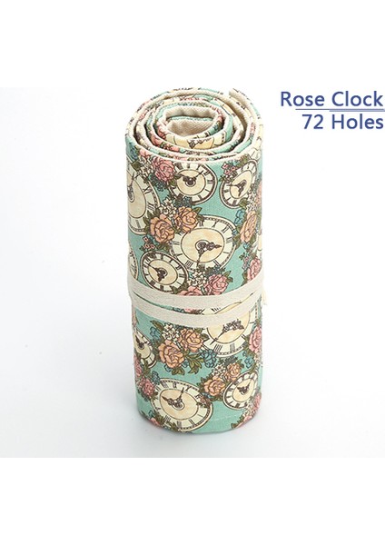 Gül Saat 72 Tarzı Ulusal Nakış Tuval El Yapımı Kalem Kutusu Çantalar Delikli Rulo Kılıf Makyaj Kozmetik Fırça Kalem Saklama Kutusu Çanta Okul (Yurt Dışından)