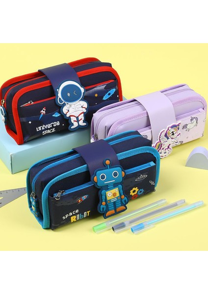 W0158A5 Stili Sevimli Kalem Kutusu Okul Kırtasiye Çantası Büyük Kapasiteli Kalem Kutusu Karikatür Kalem Çantası Çocuk Kalem Çantası Erkek Öğrenci Hediyeleri (Yurt Dışından) fiyatları