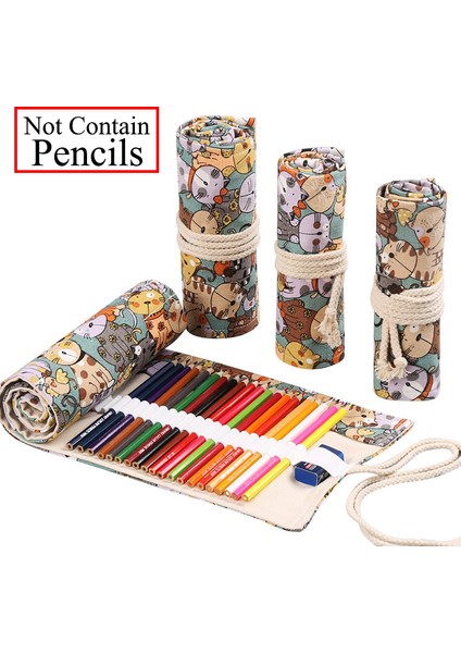 J Tarzı 36 Delikli Kalem Kutusu Okul Malzemeleri Sanat Kalem Çantası Tuval Kalem Sarma Rulo Makyaj Kozmetik Fırça Kalem Saklama Kırtasiye Öğrenci (Yurt Dışından)
