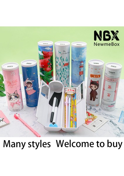 Serin Yaz Stili Nbx Gerçek Yenilikçi Kırtasiye Kutusu Öğrencilerin Sevdiği Çok Işlevli Sevimli Çizgi Film Kedi ve Penguen Kalem Kutusu (Yurt Dışından) indirimleri