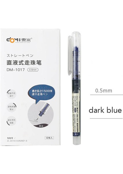 Koyu Mavi Stil Renkli Hızlı Kuruyan Yüksek Kapasiteli Mürekkep Işaretleme Jel Kalem Sıvı Rulman Kalem Yazma Günlük Ofis Kırtasiye Ücretsiz (Yurt Dışından)