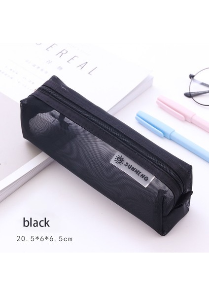 Siyah Stil Renkli Şeffaf Fileli Kalem Çantası Yüksek Kaliteli Naylon Kalem Kutusu Öğrenci Okul Malzemeleri Sevimli Kırtasiye Için Depolama Kalem Çantası (Yurt Dışından)