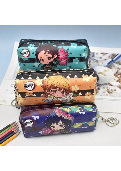 H03 Stili Anime Demon Slayer: Kimetsu No Yaiba Kalem Kutusu Fermuarlı Kanvas Öğrenci Kalem Kutusu Cüzdan Depolama Çantası Kırtasiye Okul Malzemeleri (Yurt Dışından) modelleri