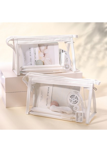 C Stili Yaratıcı Dıy El Sanatları Için Büyük Kapasiteli Depolama Okul Malzemeleri Için 1 Parça Pvc Şeffaf Su Geçirmez Kalem Çantası (Yurt Dışından) modelleri