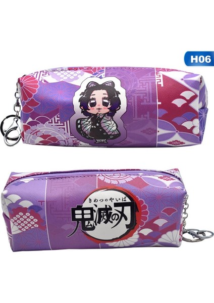 H06 Stili Anime Demon Slayer Kimetsu No Yaiba Fermuarlı Kanvas Öğrenci Kalem Çantası - Okul Malzemeleri Için Cüzdan Depolama Istasyoneri (Yurt Dışından)