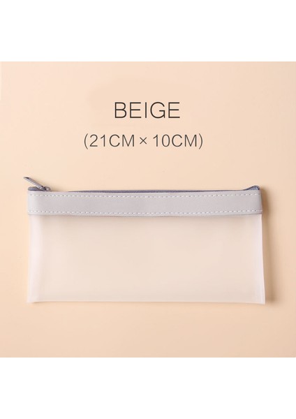 Bej Tarzı Şeffaf ve Basit Öğrenci Kırtasiye Çantası Kalem Kutusu Kırtasiye Kutusu Ins Kırtasiye Depolama Kırtasiye Klipsi (Yurt Dışından)