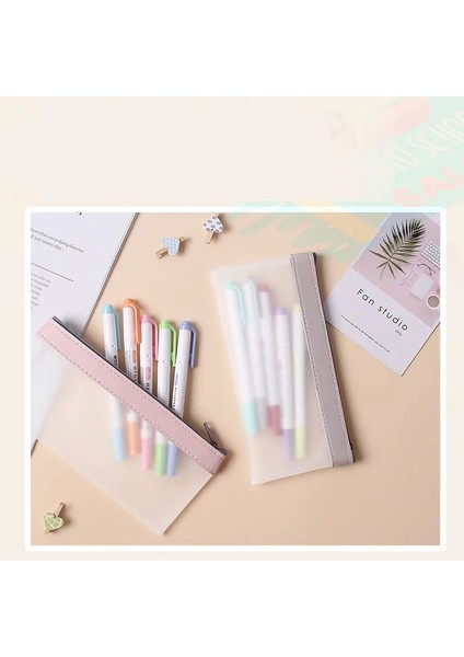 Bej Tarzı Şeffaf ve Basit Öğrenci Kırtasiye Çantası Kalem Kutusu Kırtasiye Kutusu Ins Kırtasiye Depolama Kırtasiye Klipsi (Yurt Dışından) modelleri