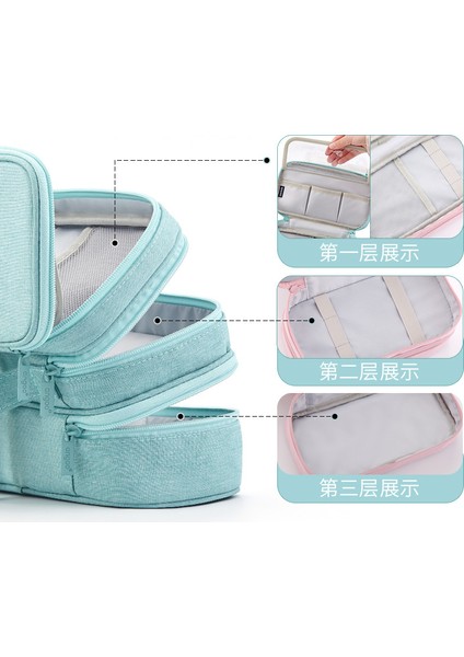 Mor Tarzı Mor Siyah Çok Katmanlı Yüksek Kapasiteli Kalem Kutusu - Hediye Kutusu ve Ofis Malzemeleri Depolama Kutusu (Yurt Dışından) fırsatları