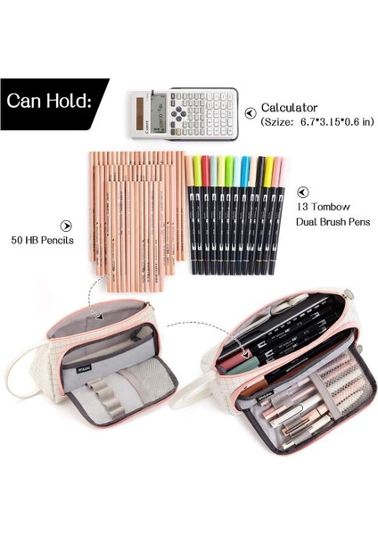 Houndstooth Pembe Tarzı Angoo [özel] Karelı Kalem Kalem Kutusu, Çoklu Yuva Izgaralı Büyük Depolama Çantası, Organizatör Kırtasiye Kozmetik Öğrenci Okul Hediye F443 (Yurt Dışından) modelleri