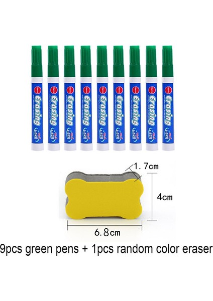 9greenpen 1silgi Stili Beyaz Tahta Kalemi Silinebilir Siyah Mavi Kırmızı Yeşil Beyaz Tahta Manyetik Kuru Silinebilir Büyük Kapasiteli Su Bazlı Kalem Kalemler (Yurt Dışından)