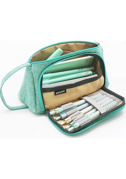 Üstün Gri Stil Angoo [saf] Renkli Kalem Kutusu, Çoklu Yuva Kalem Çantası, Kozmetik Seyahat Cüzdanı Için Büyük Depolama Pouch Organizer A6443 (Yurt Dışından) modelleri