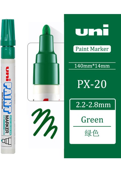 Yeşil Stil 1 Parça Mitsubx Renkli Su Geçirmez Araç Lastiği Deseni Kauçuk Metal Kalıcı Boya Kalemi Pen (Yurt Dışından)