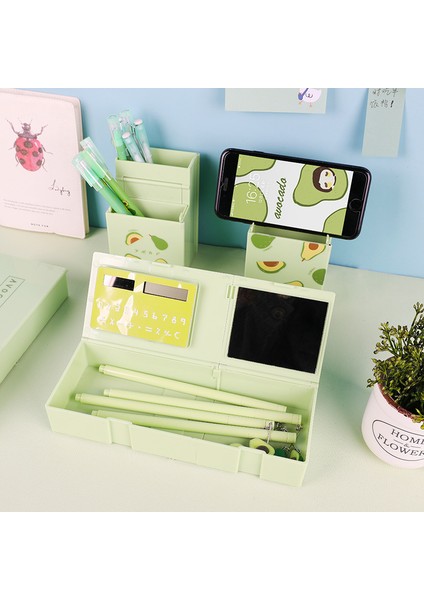 C-1 Stili 1 Adet Büyük Kapasiteli Kalem Kutusu Kalemlik Okul Malzemeleri Kırtasiye Kutusu Hesap Makinesi ve Mi ile Multi-Fonksiyon (Yurt Dışından) fiyatları