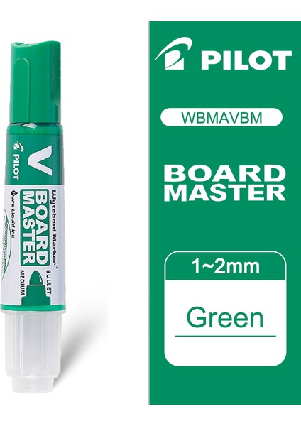 Yeşil Stil Pilot Beyaz Tahta Kalemi Orta Uçlu Doldurulabilir Sıvı Mürekkep Tahta Okul ve Ofis Malzemeleri Güvenli (Yurt Dışından)