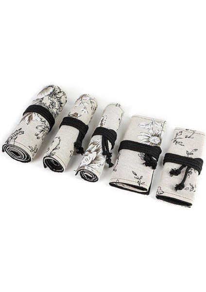 36 Delik Stili Papatya Delikli Tuval Rulo Kalem Perde Kalem Çantası Makyaj Sarma (Yurt Dışından) fırsatları