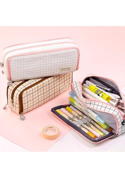 Iskoçya Izgara Stili Sevimli Izgara Kalem Kutusu Kawaii Bez Kalem Kutusu Çantası Öğrenciler Için Büyük Kapasiteli Kırtasiye Kılıfı Yaratıcı Okul Malzemeleri Yeni (Yurt Dışından) fiyatları