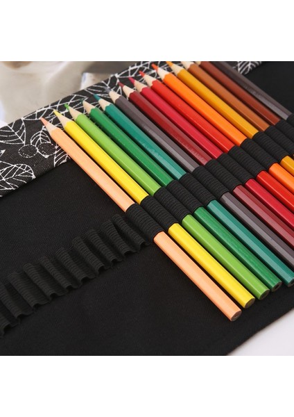 48 Delik Stili Güzel Yaprak Okul Kalem Kutusu Rulo Delikli Bez Rulo Makyaj Bez Kalem Çantası Kızlar Erkekler Kırtasiye (Yurt Dışından) indirimleri