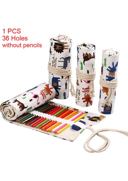 Kırmızı Stil 36 Delikli Kalem Çantası Kalem Kutusu Japon Kırtasiye Kalem Makyaj Saklama Çantası Pencil Roll Okul Malzemeleri Kalem Kutuları (Yurt Dışından)