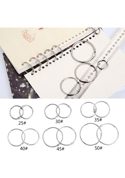 No.50 Stili Metal Gevşek Yaprak Kitap Bağlayıcı Halka Anahtarlık Çember Dıy Albüm (Yurt Dışından) modelleri