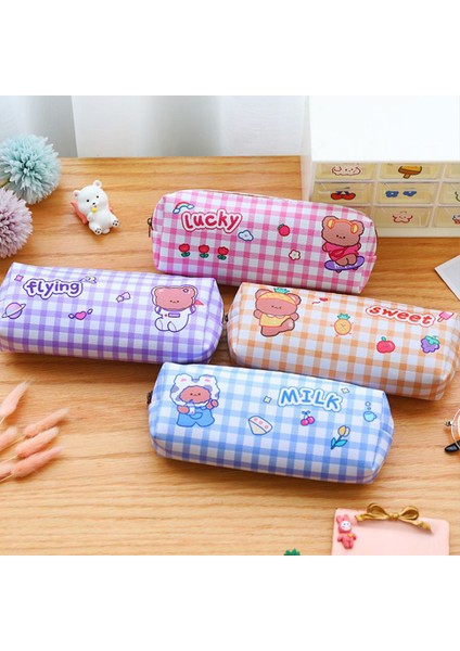 No.1 Tarzı Küçük Ayı Desenli Kalem Kutusu Karikatür Kalem Çantası Kutusu Çocuklar Hediye Kozmetik Kırtasiye Çantası Kawaool Malzemeler 4 Çeşit (Yurt Dışından) fiyatları