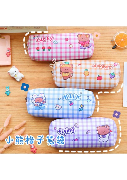 No.1 Tarzı Küçük Ayı Desenli Kalem Kutusu Karikatür Kalem Çantası Kutusu Çocuklar Hediye Kozmetik Kırtasiye Çantası Kawaool Malzemeler 4 Çeşit (Yurt Dışından) modelleri