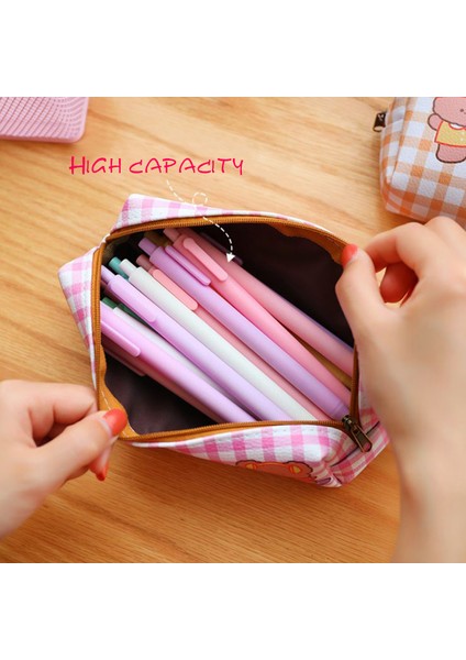 No.1 Tarzı Küçük Ayı Desenli Kalem Kutusu Karikatür Kalem Çantası Kutusu Çocuklar Hediye Kozmetik Kırtasiye Çantası Kawaool Malzemeler 4 Çeşit (Yurt Dışından) indirimleri