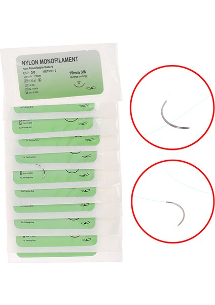 Naylon Monofilament Tarzı Tıbbi Iğne Dikiş Naylon Monofilament Iplik Dikiş Uygulama Kiti Eğitim Gösterileri Egzersizleri (Yurt Dışından)