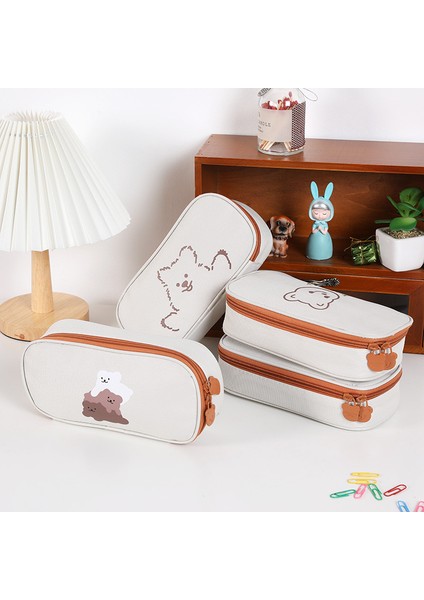 Güzel Bir Gün Stili Karikatür Sevimli Ayı Kalem Kutusu Kalem Çantası Tek Katmanlı File Yuva Depolama Kılıfı Cetvel Silgi Işaretleyici Ofis Okul Malzemeleri F650 (Yurt Dışından) modelleri