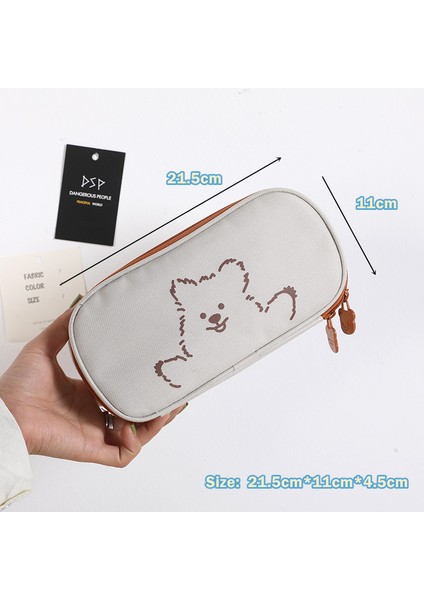 Güzel Bir Gün Stili Karikatür Sevimli Ayı Kalem Kutusu Kalem Çantası Tek Katmanlı File Yuva Depolama Kılıfı Cetvel Silgi Işaretleyici Ofis Okul Malzemeleri F650 (Yurt Dışından) fırsatları