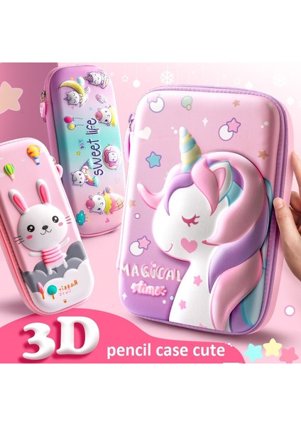 C Stili 3D Kalem Kutusu Eva Depolama Kutusu Sevimli Pembe Unicorn Karikatür Kalem Çantası Kawaii Kırtasiye Hediye Pouool Malzemeleri Kızlar Için (Yurt Dışından) indirimleri